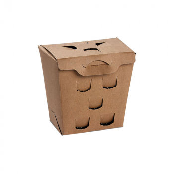 Fritesbox Faltbox Pommes aus PAP - FSC Mix fettdicht kraft für 150g 110 x 73 x 110 mm (50 Stk.)